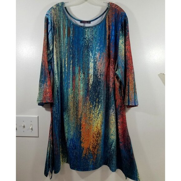 Azalea By Firmiano 4X Multicolor Abstract Print Tunic Top - Picture 1 of 10